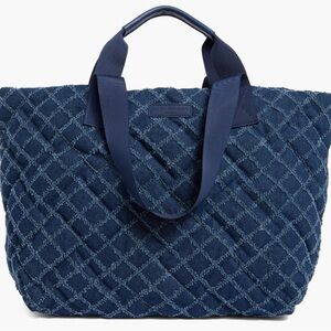 Kurt Geiger Navy Quilted Tote